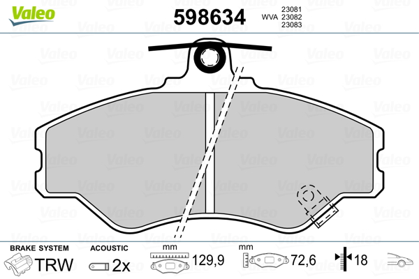 Remblokset Valeo 598634