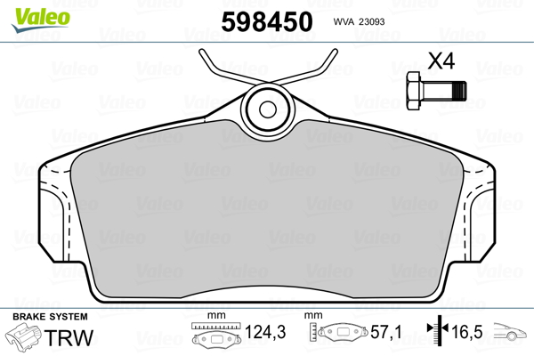 Remblokset Valeo 598450