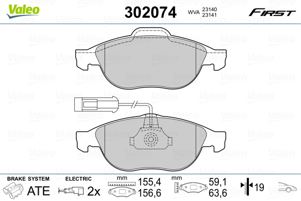 Remblokset Valeo 302074