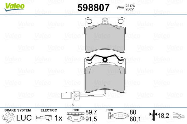 Remblokset Valeo 598807