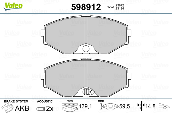 Remblokset Valeo 598912