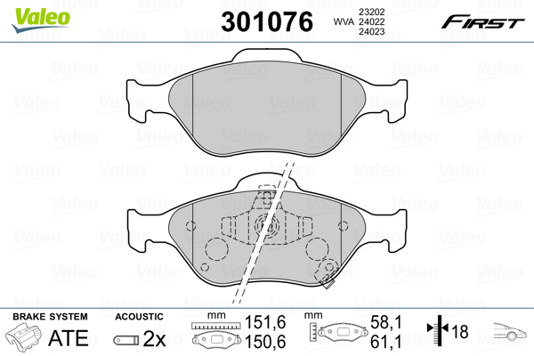 Remblokset Valeo 301076