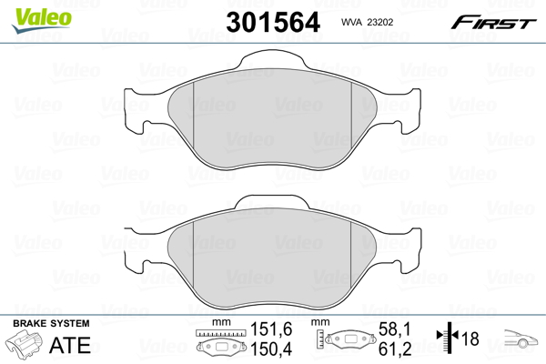 Remblokset Valeo 301564