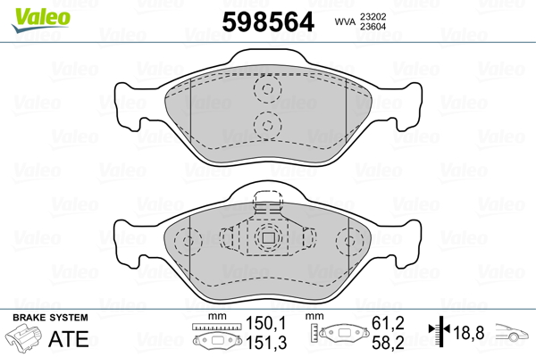 Remblokset Valeo 598564