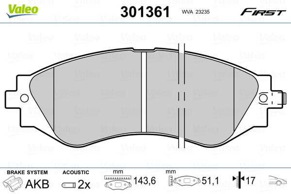 Remblokset Valeo 301361