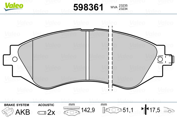 Remblokset Valeo 598361