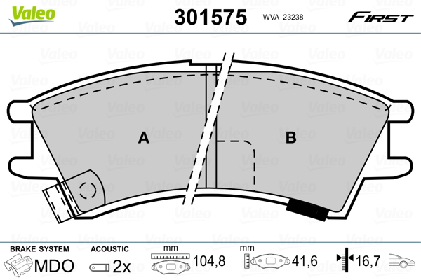 Remblokset Valeo 301575
