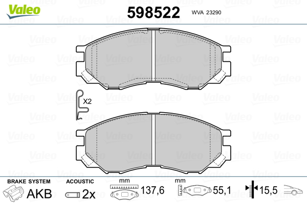 Remblokset Valeo 598522