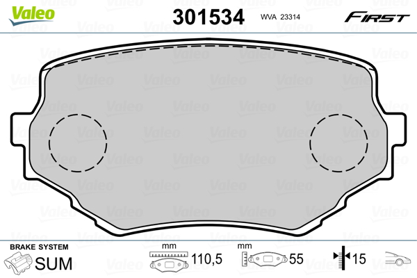 Remblokset Valeo 301534