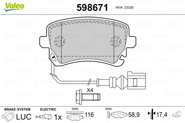 Remblokset Valeo 598671