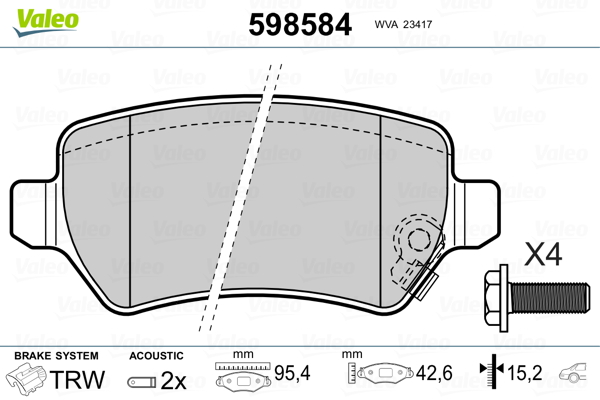 Remblokset Valeo 598584