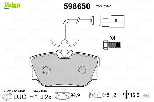 Remblokset Valeo 598650