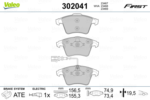 Remblokset Valeo 302041