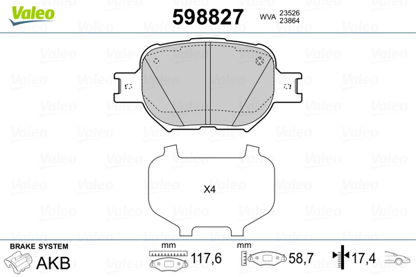 Remblokset Valeo 598827