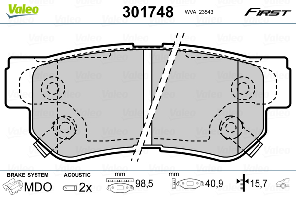 Remblokset Valeo 301748