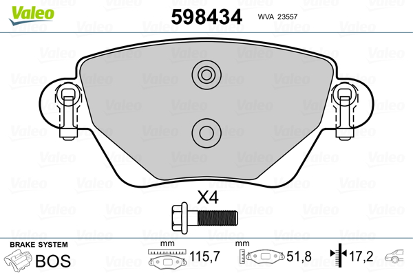 Remblokset Valeo 598434