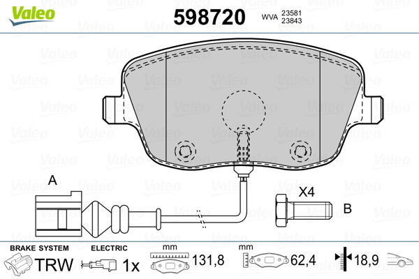 Remblokset Valeo 598720