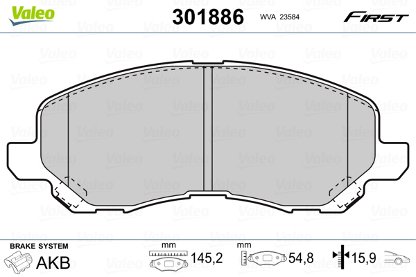 Remblokset Valeo 301886