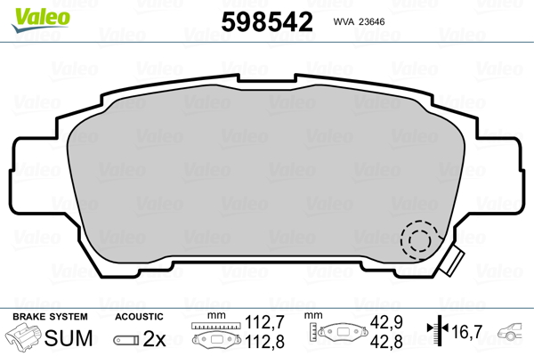 Remblokset Valeo 598542