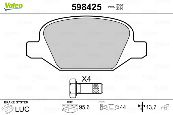 Remblokset Valeo 598425