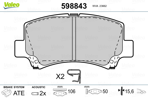 Remblokset Valeo 598843