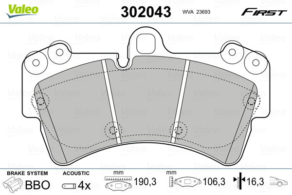 Remblokset Valeo 302043