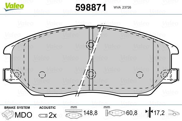 Remblokset Valeo 598871