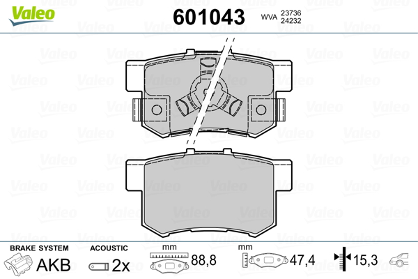 Remblokset Valeo 601043