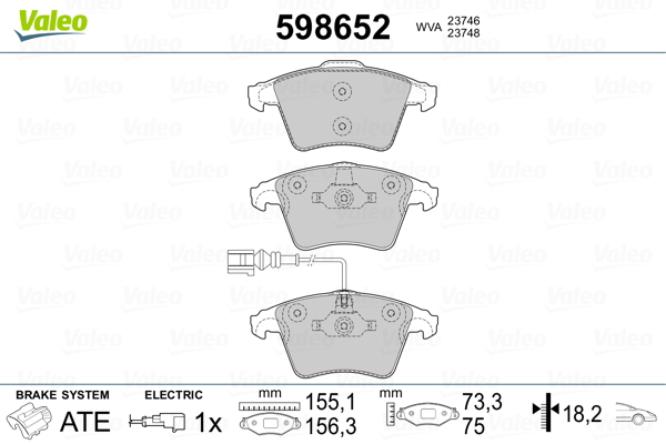 Remblokset Valeo 598652