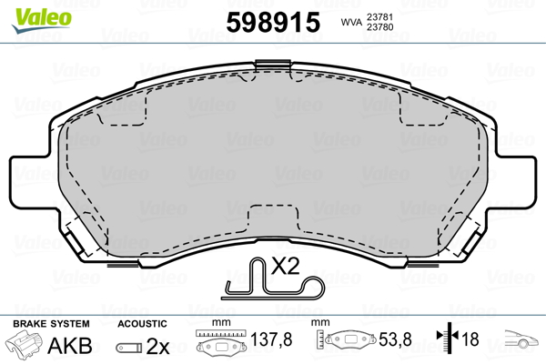 Remblokset Valeo 598915