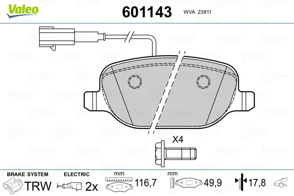 Remblokset Valeo 601143