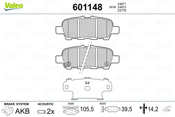 Remblokset Valeo 601148