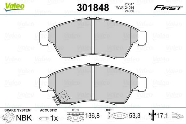 Remblokset Valeo 301848