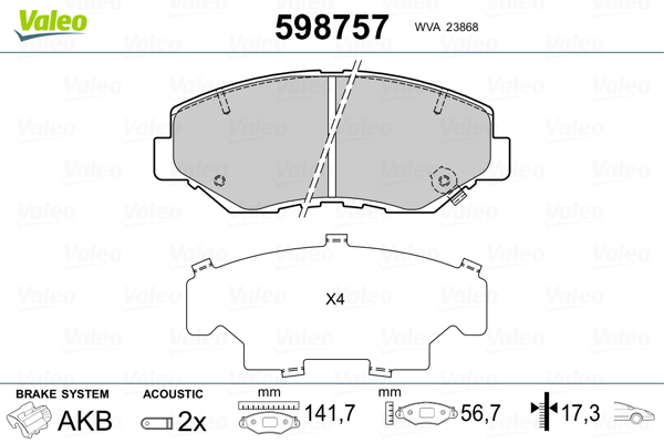 Remblokset Valeo 598757