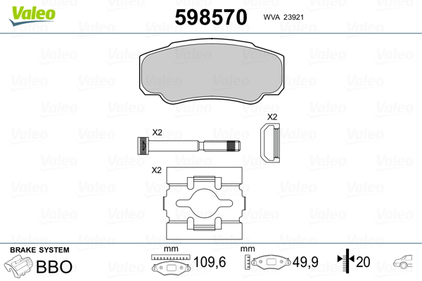 Remblokset Valeo 598570