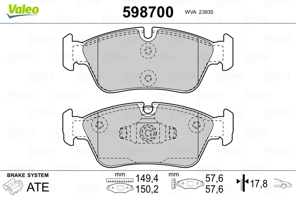 Remblokset Valeo 598700