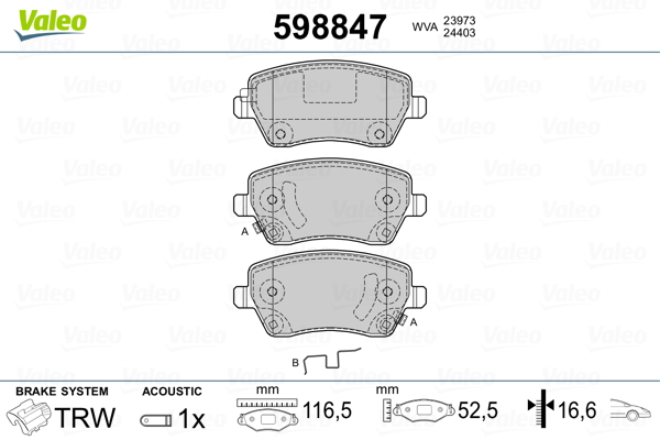 Remblokset Valeo 598847