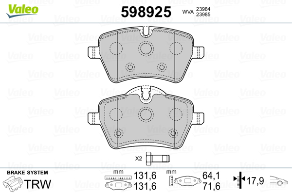 Remblokset Valeo 598925