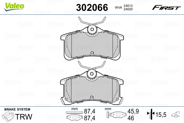 Remblokset Valeo 302066