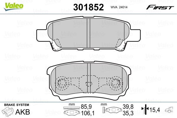 Remblokset Valeo 301852