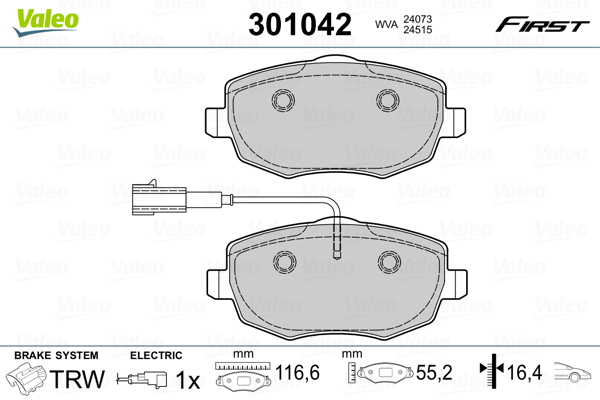 Remblokset Valeo 301042