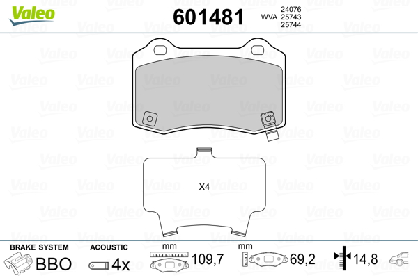 Remblokset Valeo 601481