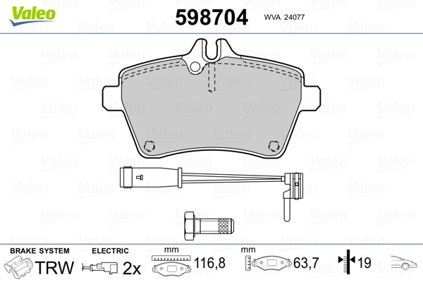 Remblokset Valeo 598704