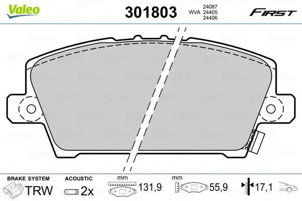 Remblokset Valeo 301803