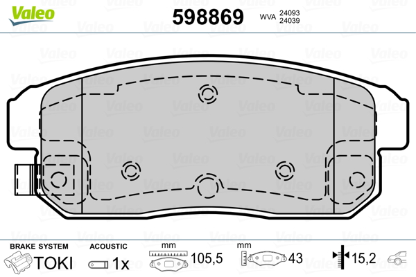 Remblokset Valeo 598869