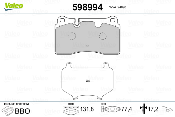 Remblokset Valeo 598994