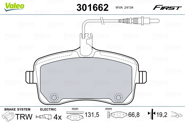 Remblokset Valeo 301662