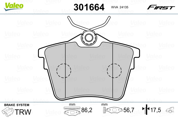 Remblokset Valeo 301664