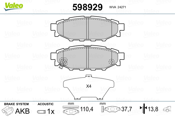 Remblokset Valeo 598929