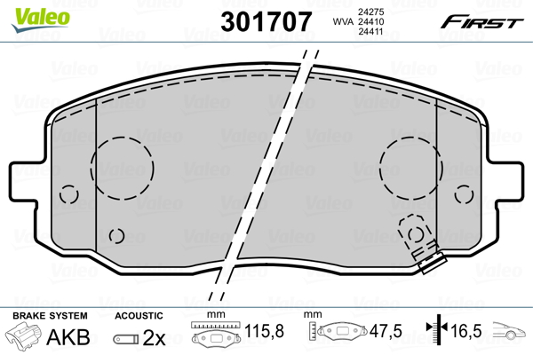 Remblokset Valeo 301707